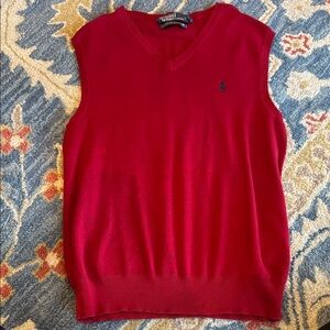 Ralph Lauren V-Neck Red Sweater Vest
